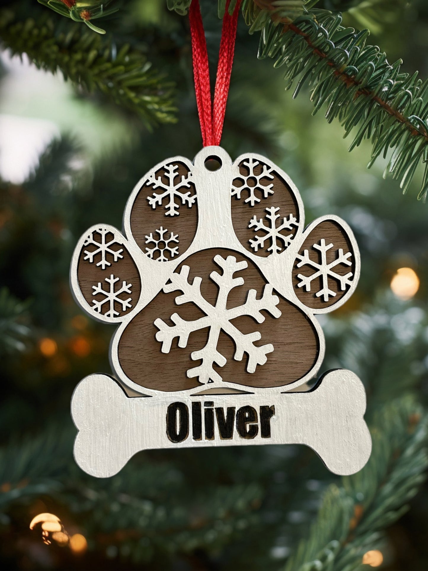 Personalized Paw Print Ornament