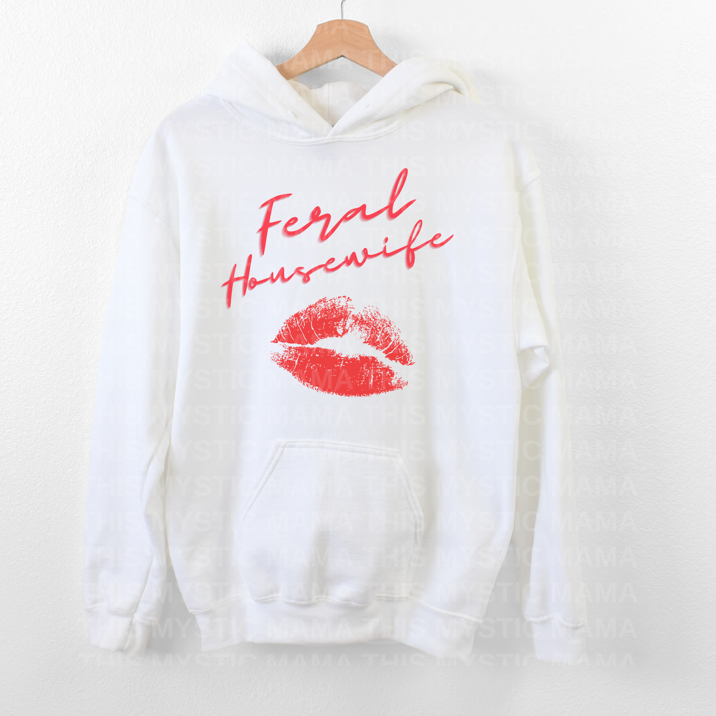 Feral Housewife Hoodie - Lipstick Print Design