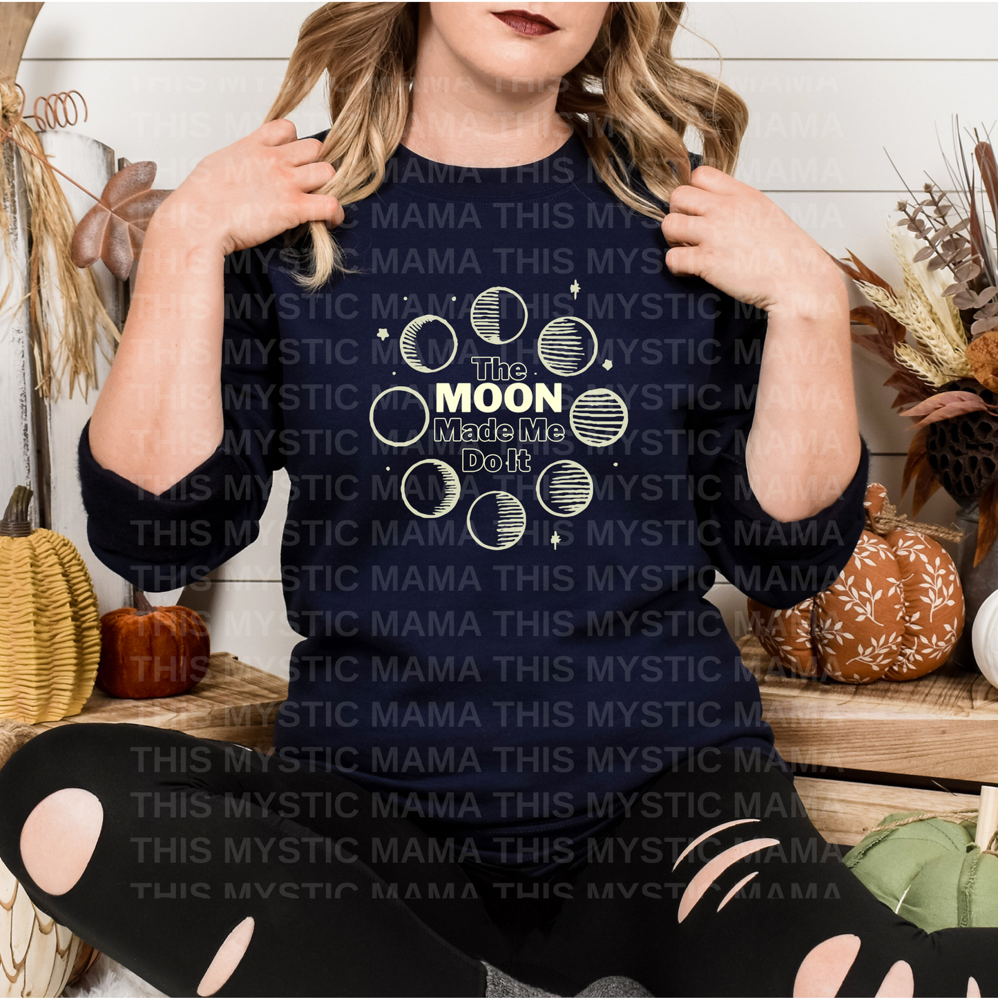 "The Moon Made Me Do It" Lunar-Inspired Navy Sweatshirt