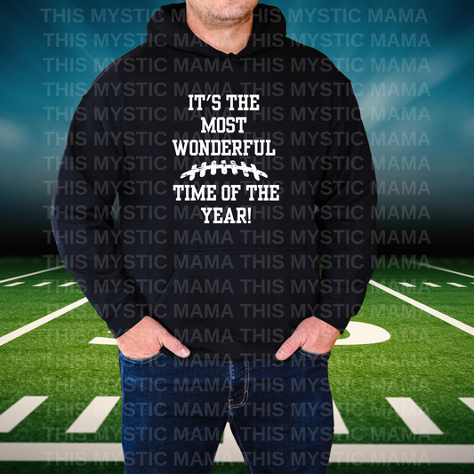 "The Most Wonderful Time of Year" Football Laces Hoodie